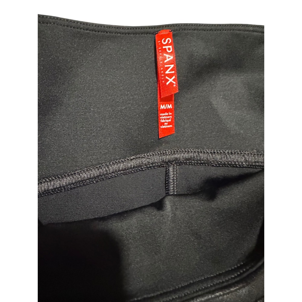 Spanx Faux Leather Leggings Black High Rise Shaper Pants Medium M 20290R - Picture 2 of 5